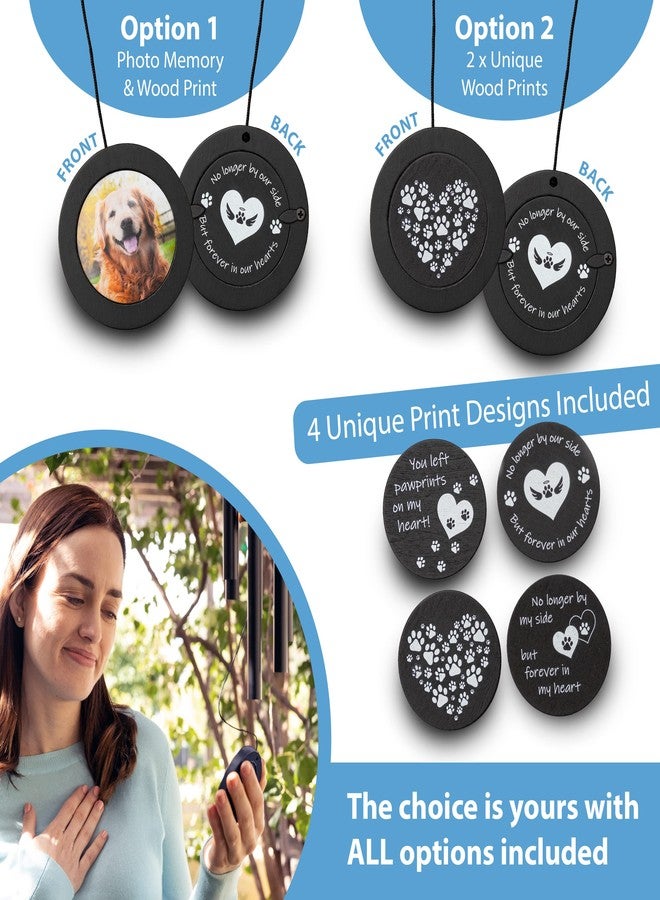 PAWCEPTIVE Dog Memorial Wind Chime 28" with 5 Pendant Designs and Comforting Pet Loss eBook- Pet Memorial Gifts-Loss of Dog Sympathy Gift-Dogs Wind Chimes, Remembrance Gift - Image 4