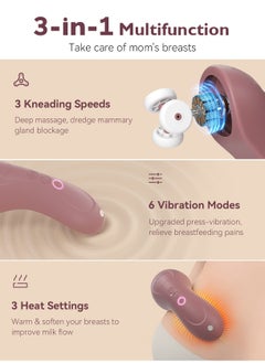 Momcozy Momcozy Kneading Lactation Massager with Heat, 3-in-1 Real-Like Massage for Relieve Clogged Ducts, Breast Massager Warming for Breastfeeding, Improve Milk Flow, Dusty Rose  - Image 5