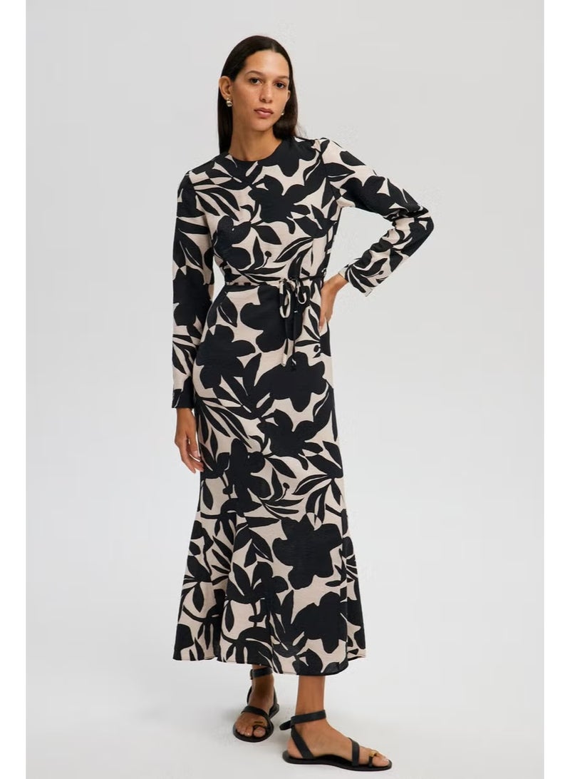 Touche Flounce Detailed Patterned Dress - Image 2