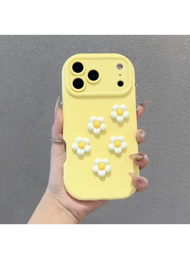 Candy Color Phone Case with 3D Floral Design and Metal Buttons for iPhone  17 Pro Max - Image 2