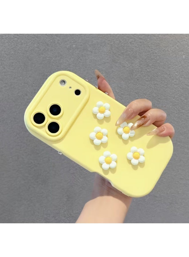 Candy Color Phone Case with 3D Floral Design and Metal Buttons for iPhone  17 Pro Max - Image 1