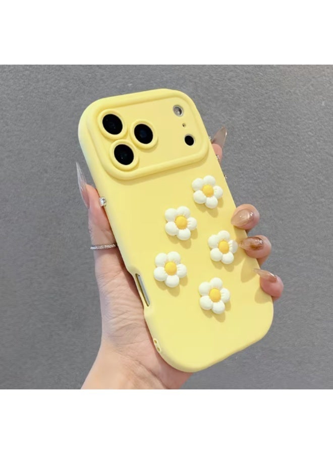Candy Color Phone Case with 3D Floral Design and Metal Buttons for iPhone  17 Pro Max - Image 3