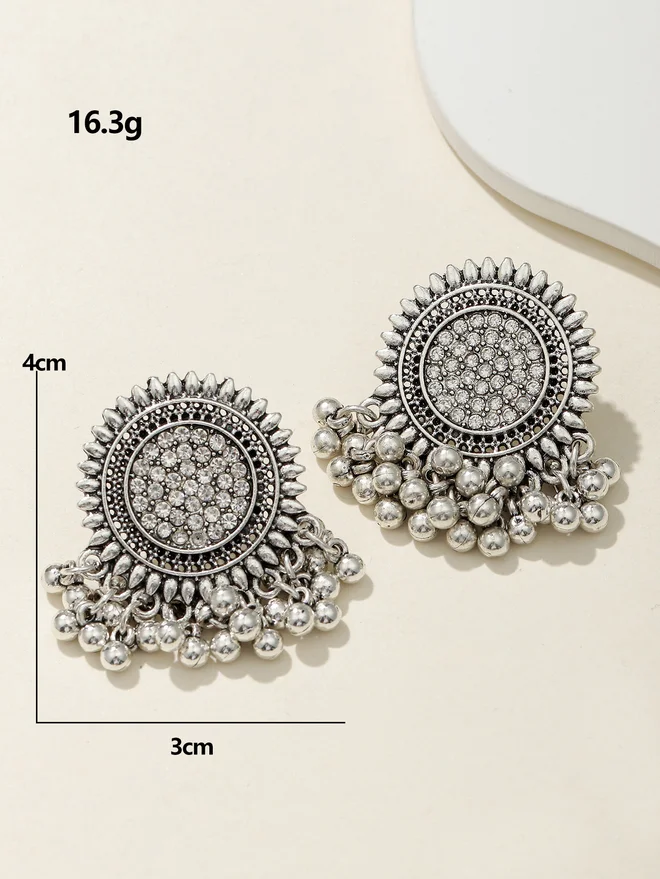 تايك تو Take Two Embellished Tasseled Earrings