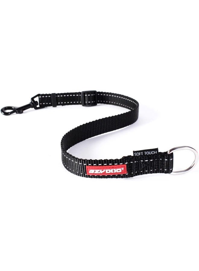 EzyDog Soft Touch Dog Leash Adjustable Extension - Ranges from 14 to 24 Inches and Reflective for Nighttime Safety - Strong Metal Attachment Points for Superior Strength and Comfort (Black)