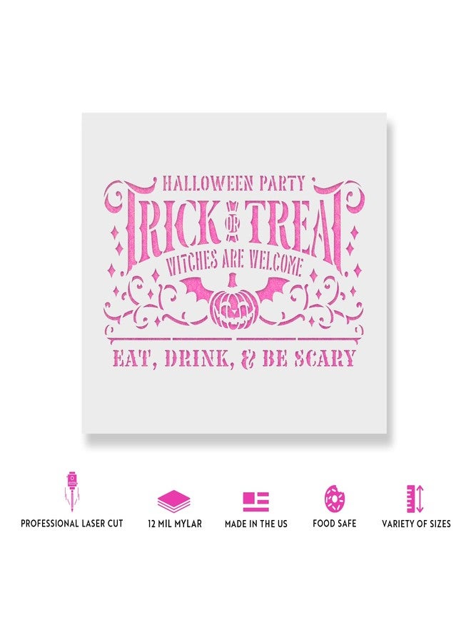 Stencil Revolution Trick Or Treat Halloween Party Stencil - Reusable Stencils for Painting - Create DIY Trick Or Treat Halloween Party Home Decor - Image 2