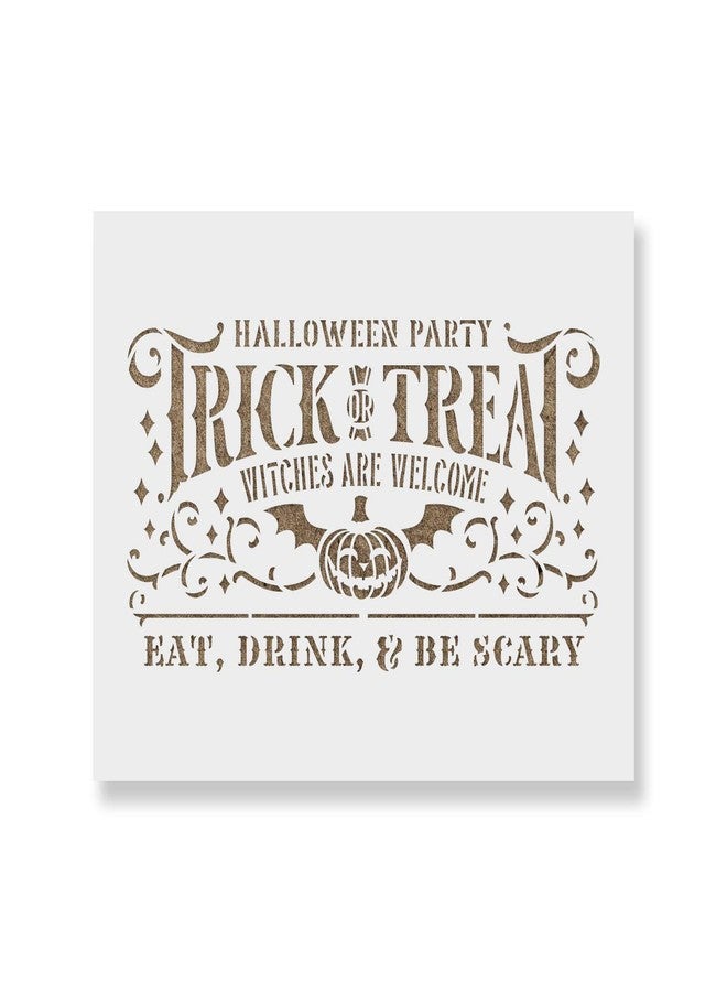 Stencil Revolution Trick Or Treat Halloween Party Stencil - Reusable Stencils for Painting - Create DIY Trick Or Treat Halloween Party Home Decor - Image 1