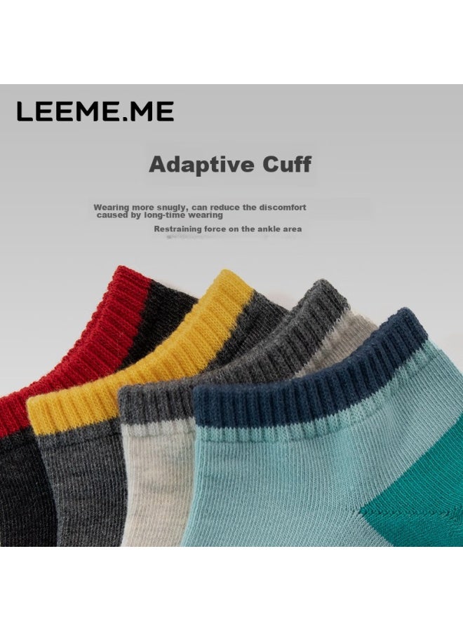 Leeme.me Li Mi Socks For Men, Spring And Summer Patchwork Colorful Short Socks, Sweat-absorbing Boat Socks For Men, 4 Pairs Per Pack - Image 5