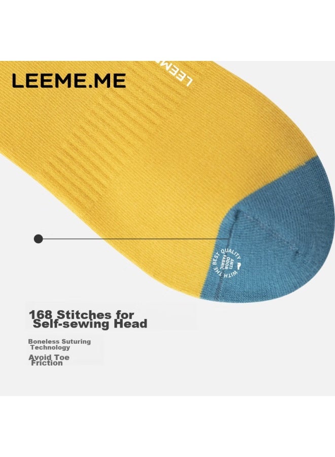 Leeme.me Li Mi Socks For Men, Spring And Summer Patchwork Colorful Short Socks, Sweat-absorbing Boat Socks For Men, 4 Pairs Per Pack - Image 3