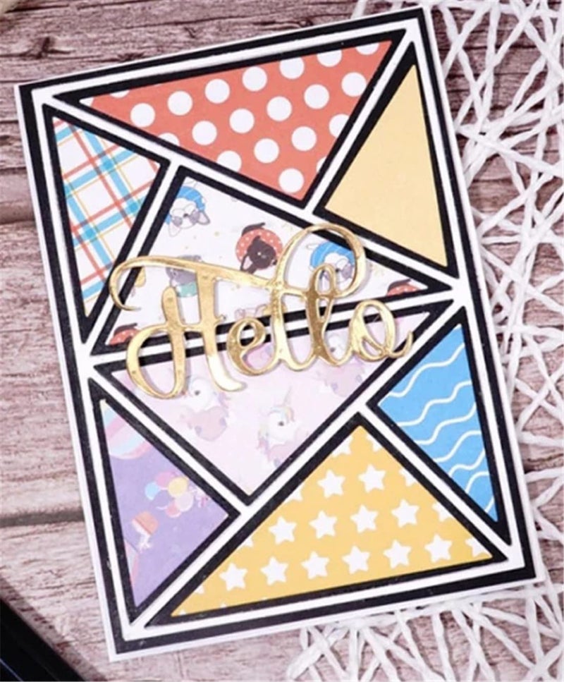 Mvchifay Cutting Dies for Card Making Metal Die-Cuts Scrapbooking Tool Hollow Frame DIY Craft Punch Template Embossing for Paper Album Decor (Big Triangle Rectangle frame-10.1x14cm) - Image 5