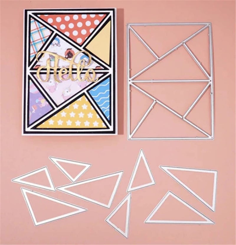Mvchifay Cutting Dies for Card Making Metal Die-Cuts Scrapbooking Tool Hollow Frame DIY Craft Punch Template Embossing for Paper Album Decor (Big Triangle Rectangle frame-10.1x14cm) - Image 4