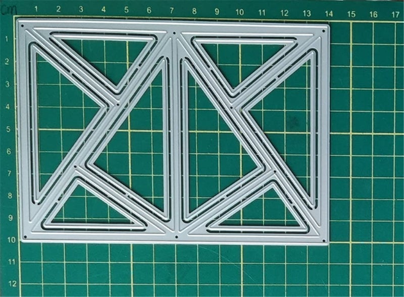 Mvchifay Cutting Dies for Card Making Metal Die-Cuts Scrapbooking Tool Hollow Frame DIY Craft Punch Template Embossing for Paper Album Decor (Big Triangle Rectangle frame-10.1x14cm) - Image 2