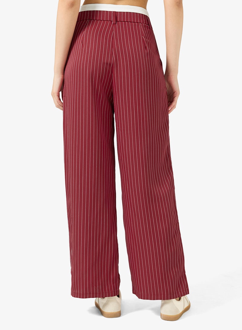 جينجر بنطلون بقصة مستقيمة وخصر متباين - Image 3