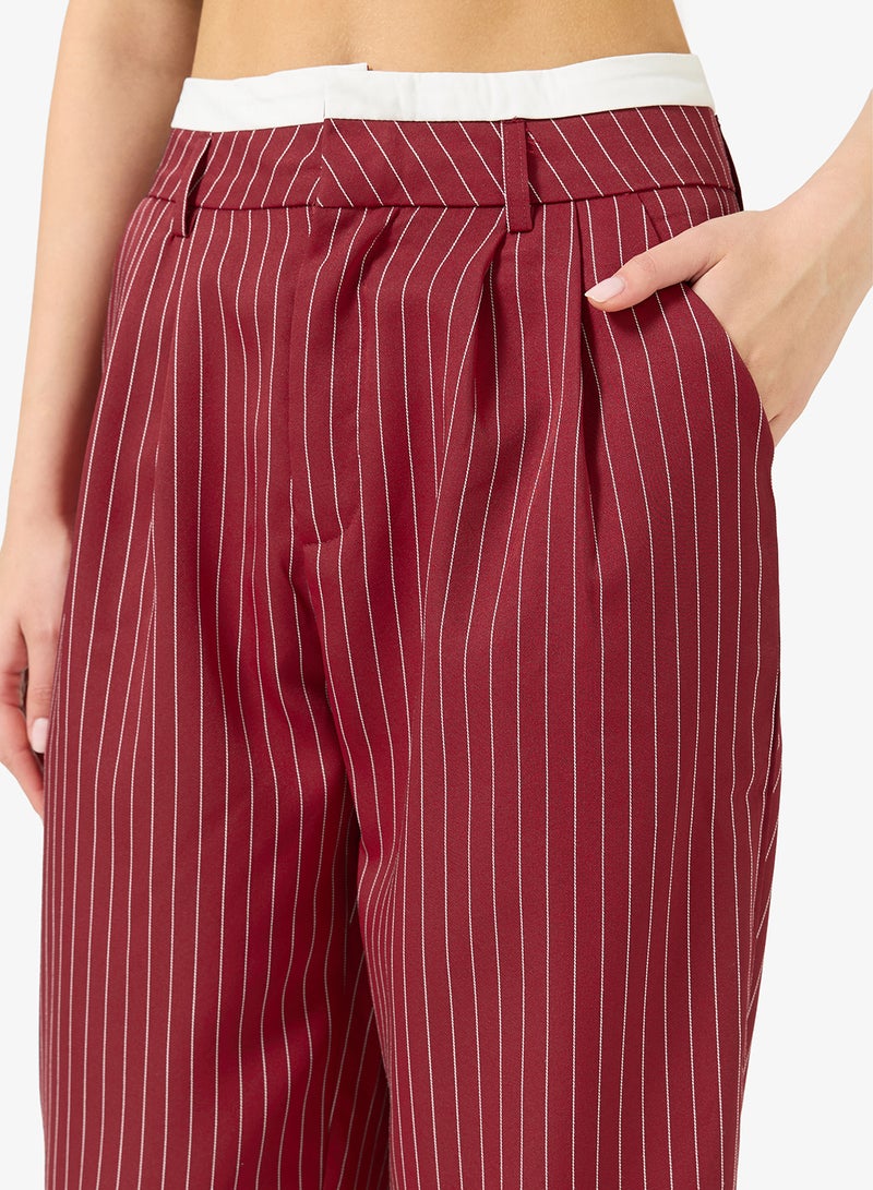 جينجر بنطلون بقصة مستقيمة وخصر متباين - Image 4