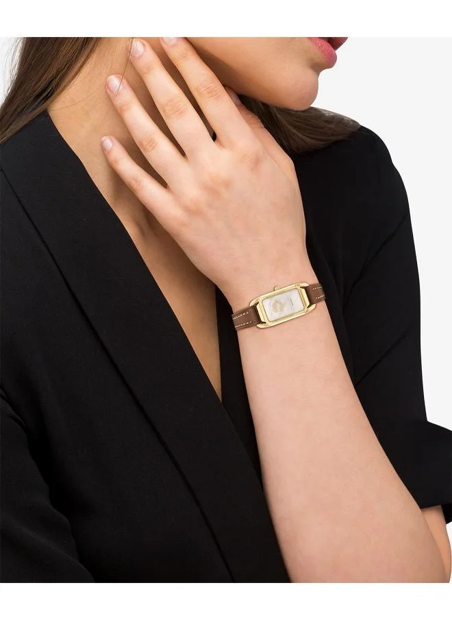 COACH Cadie Pu Strap Analog Watch