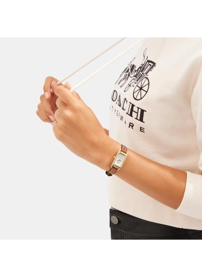 COACH Cadie Pu Strap Analog Watch