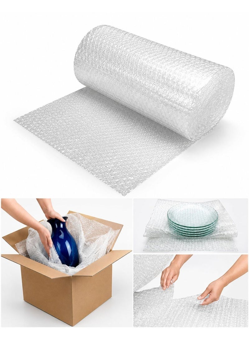 Transparent Bubble Wrap Roll 5 Meters Long for Protecting Dishes and Glass from Breakage and Scratches During Shipping and Moving Features Durable High Shock Absorption - Image 1
