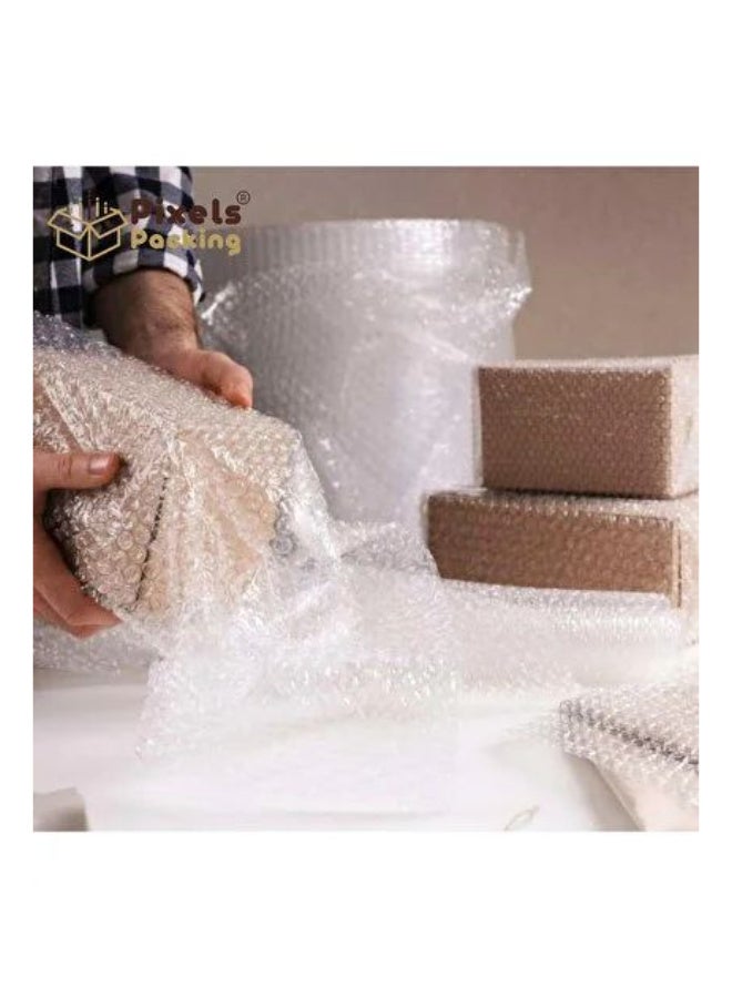Transparent Bubble Wrap Roll 5 Meters Long for Protecting Dishes and Glass from Breakage and Scratches During Shipping and Moving Features Durable High Shock Absorption - Image 3