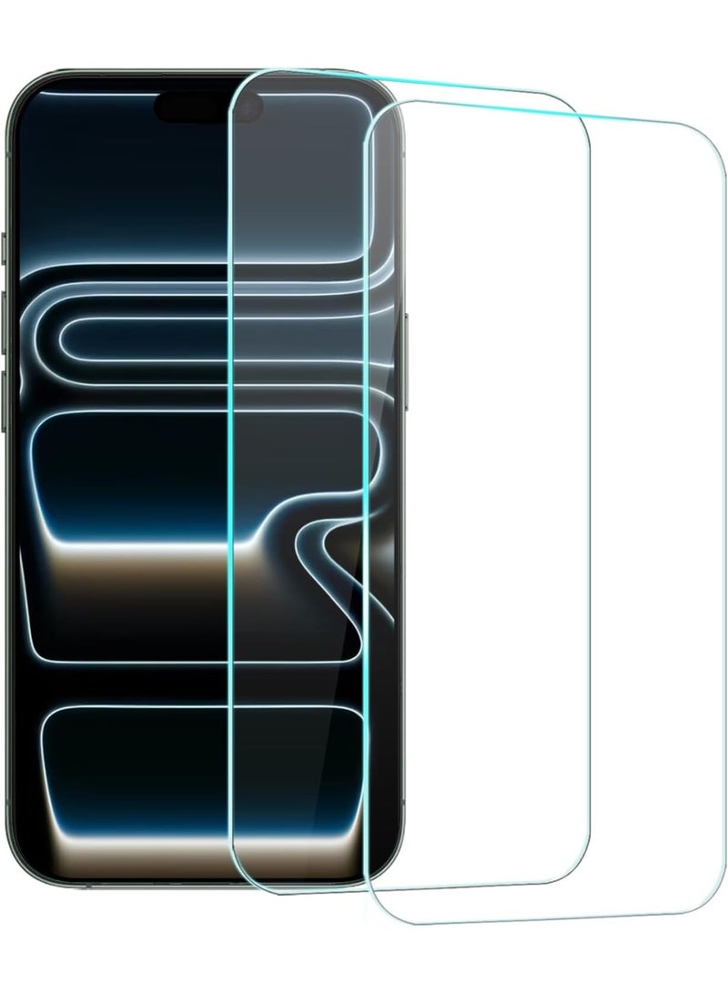 [2-Pack] Clear 9H Tempered Glass Screen Protector for iPhone 17 Pro, Film Cover Sensor Protection Case Friendly - Image 1