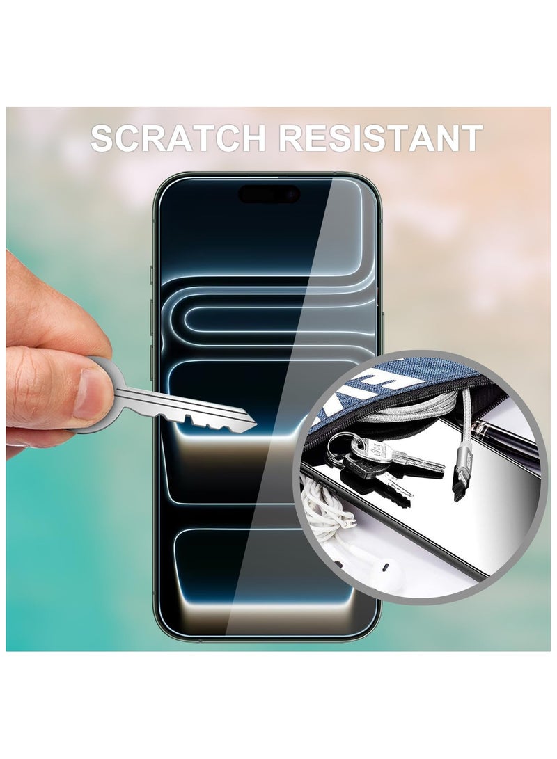 [2-Pack] Clear 9H Tempered Glass Screen Protector for iPhone 17 Pro, Film Cover Sensor Protection Case Friendly - Image 4