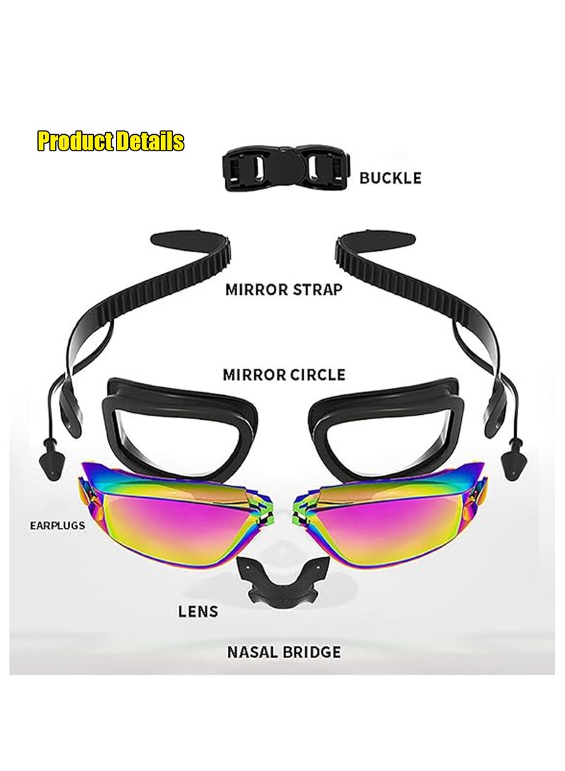 CMGTYYD Anti Fog Swimming Goggles, Adjustable Headband, UV Protection, Clear Vision. Equipped with Earplugs and Nose Clip, Suitable for Adult Men and Women Goggles - Image 2