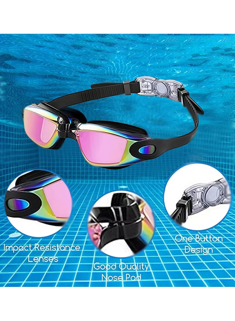CMGTYYD Anti Fog Swimming Goggles, Adjustable Headband, UV Protection, Clear Vision. Equipped with Earplugs and Nose Clip, Suitable for Adult Men and Women Goggles - Image 5