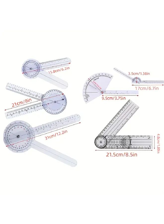 Transparent Goniometer Joint Range Of Motion Angle Measurer 6 Pack - Image 2