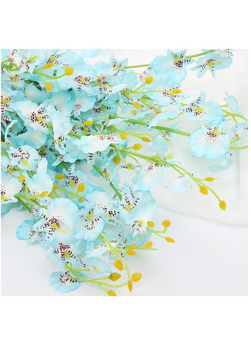 Y&D - 12-Piece Artificial Orchids Flower With Long Stem Blue/Green - Image 1