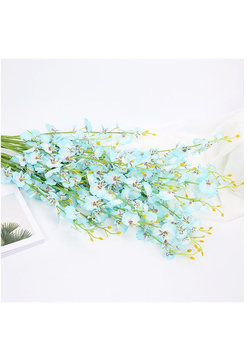 Y&D - 12-Piece Artificial Orchids Flower With Long Stem Blue/Green - Image 1