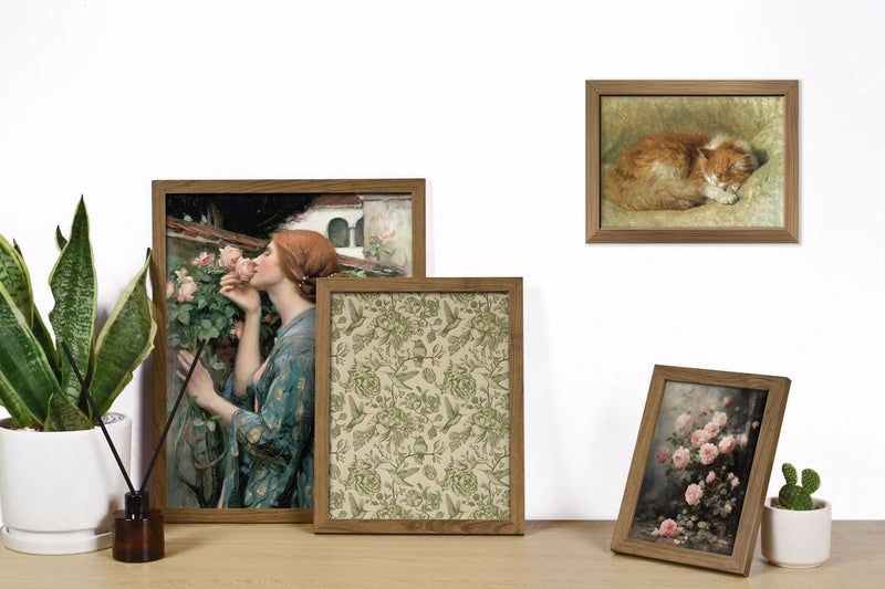 ANERZA 16 PCS Framed Vintage Wall Art Decor, French Country Wall Prints for Bedroom, Landscape Gallery Wall Frame Set, Farmhouse Posters for Living Room Aesthetic, Rustic Collage Kit, Dorm Home Decor - Image 5