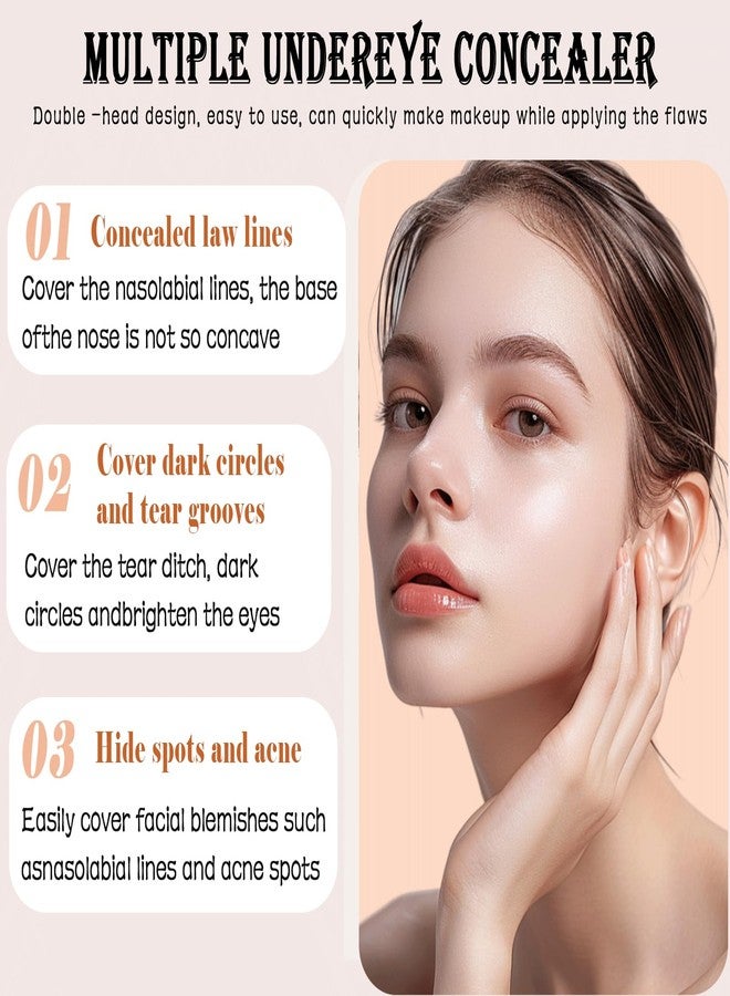 Loobexery Colored Clay CC Undereye Corrector, Under Eye Concealer Under Eye Brightener, CC Undereye Corrector with Brush, Under Eye Color Corrector for Dark Circles, Blemishes Spots, Redness Skin (01#Ivory) - Image 5
