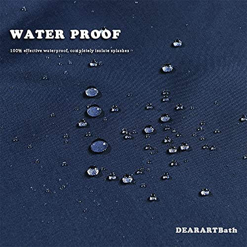 DEARARTBath Dark Blue Shower Curtain Liner for Bathroom, 60''W × 72''H inch Cloth Shower Curtains with Grommet Hooks, Water Resistant Waterproof Washable Easy Care - Image 4