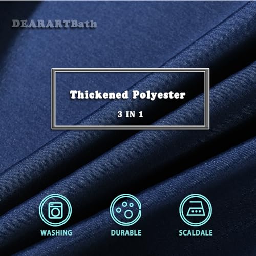 DEARARTBath Dark Blue Shower Curtain Liner for Bathroom, 60''W × 72''H inch Cloth Shower Curtains with Grommet Hooks, Water Resistant Waterproof Washable Easy Care - Image 3