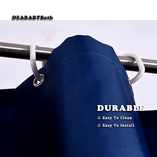 DEARARTBath Dark Blue Shower Curtain Liner for Bathroom, 60''W × 72''H inch Cloth Shower Curtains with Grommet Hooks, Water Resistant Waterproof Washable Easy Care - Image 2