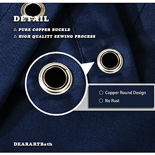 DEARARTBath Dark Blue Shower Curtain Liner for Bathroom, 60''W × 72''H inch Cloth Shower Curtains with Grommet Hooks, Water Resistant Waterproof Washable Easy Care - Image 5