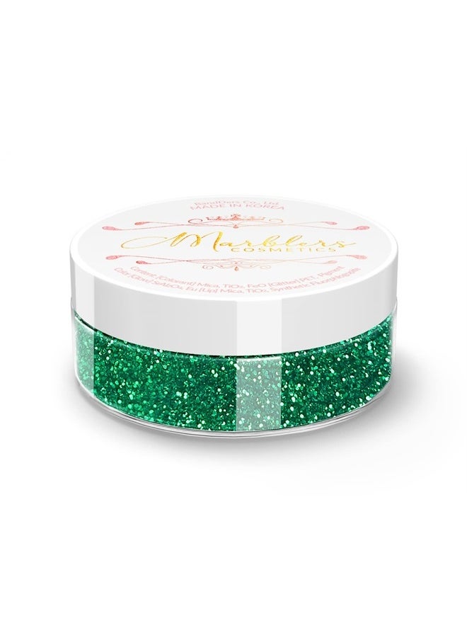 MARBLERS Twinkle Face & Body Glitter [Christmas Green] 0.18oz (5g) | Fine | Non-Toxic | Vegan | Cruelty-Free | Ethically Sourced | Festival Makeup | Eye, Hair, Nail, Eyeshadow | Cosmetic Grade  - Image 1