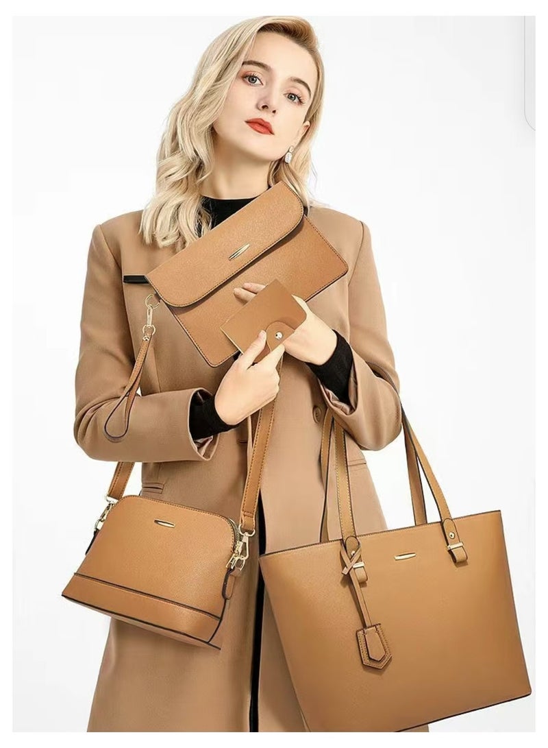 Trendy retro socialite single shoulder handbag, 2024 new four piece set mother bag  - Image 1