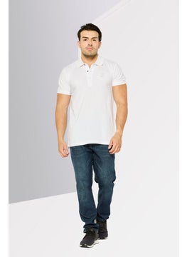 CERRUTI 1881 Men Regular Fit Embroidered Logo Short Sleeve Polo Shirts, White  - Image 2