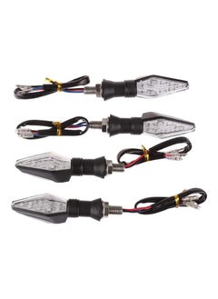 4-Piece Motorbike LED Turn Signals Amber Flasher Light Set