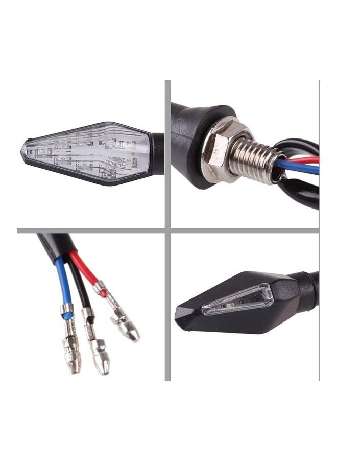 NIBEMINENT - 4-Piece Motorbike LED Turn Signals Amber Flasher Light Set - Image 1