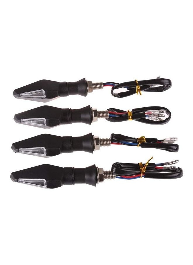 NIBEMINENT - 4-Piece Motorbike LED Turn Signals Amber Flasher Light Set - Image 1