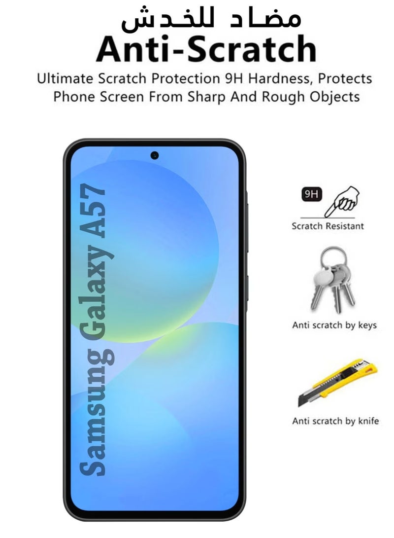 Clear Tempered Glass Screen Protector for Samsung Galaxy A57 Anti-Scratch Anti-Shatter Compatible with In-Display Fingerprint - Image 3