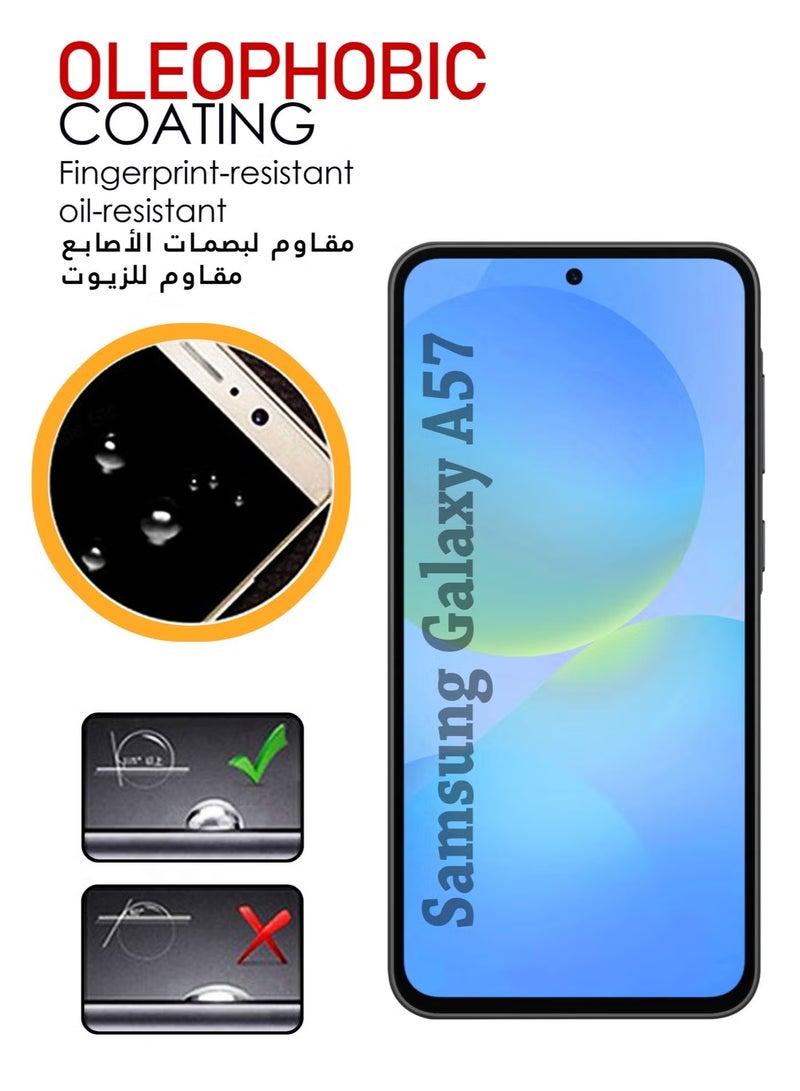 Clear Tempered Glass Screen Protector for Samsung Galaxy A57 Anti-Scratch Anti-Shatter Compatible with In-Display Fingerprint - Image 4