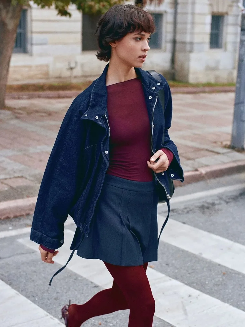 Dilvin DILVIN High-Waist Mini Skater Skirt