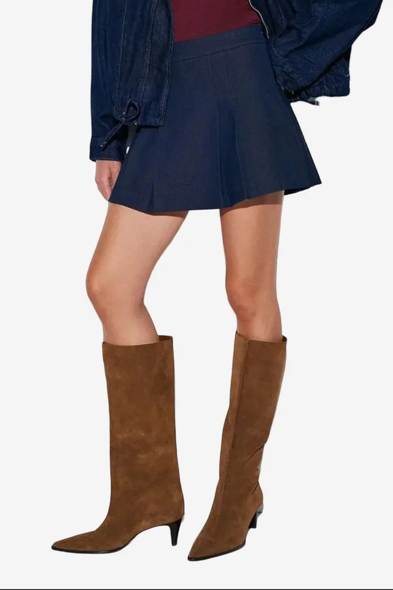 Dilvin Navy Blue DILVIN High-Waist Mini Skater Skirt for Women | Best Price UAE