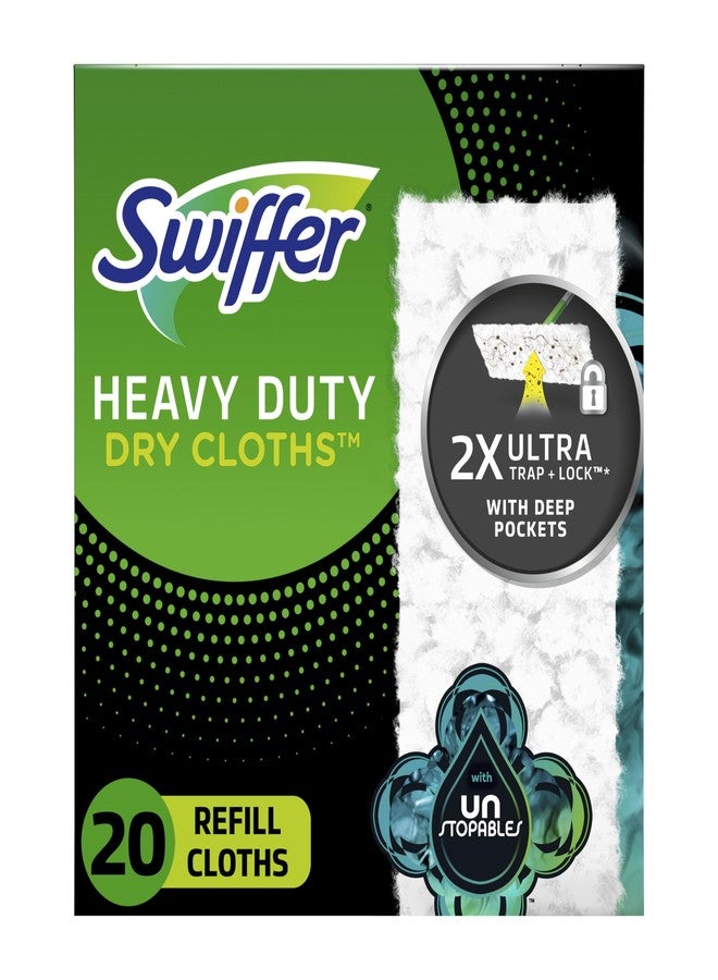 Swiffer Sweeper Heavy Duty Dry Multi-Surface Cloth Refills for Floor Sweeping and Cleaning, Unstopables Fresh Scent, 20 Count - Image 1