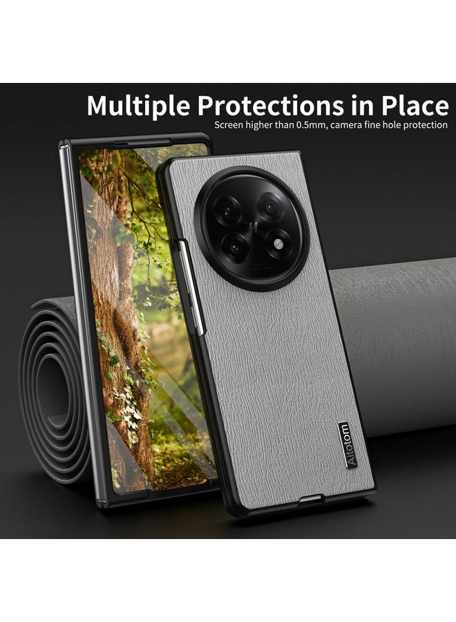 اس-توب جراب هاتف OPPO Find N5 مصنوع من جلد لحاء الشجر ومقاوم للصدمات - Image 5