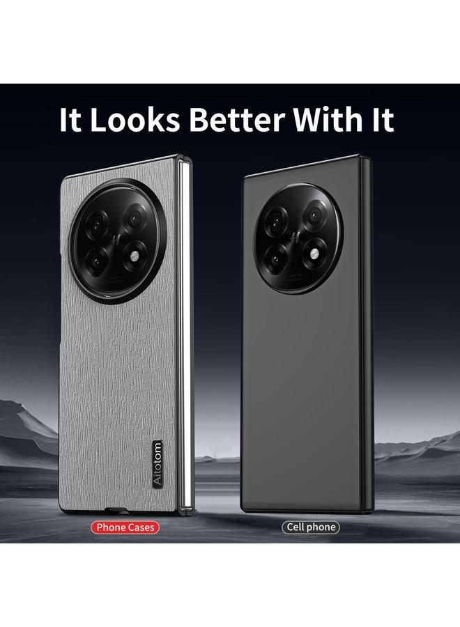 اس-توب جراب هاتف OPPO Find N5 مصنوع من جلد لحاء الشجر ومقاوم للصدمات - Image 4
