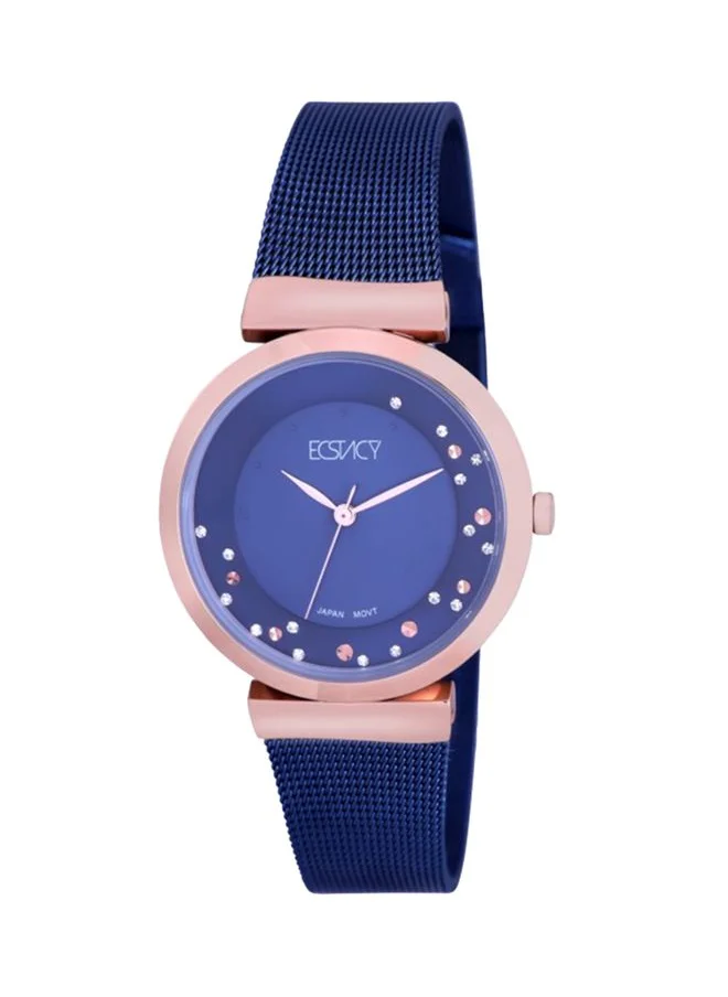 إكستاسي Ecstacy Women's Japan Quartz Movement Watch, Analog Display and Stainless Steel Strap - E7512-KBNN, Blue