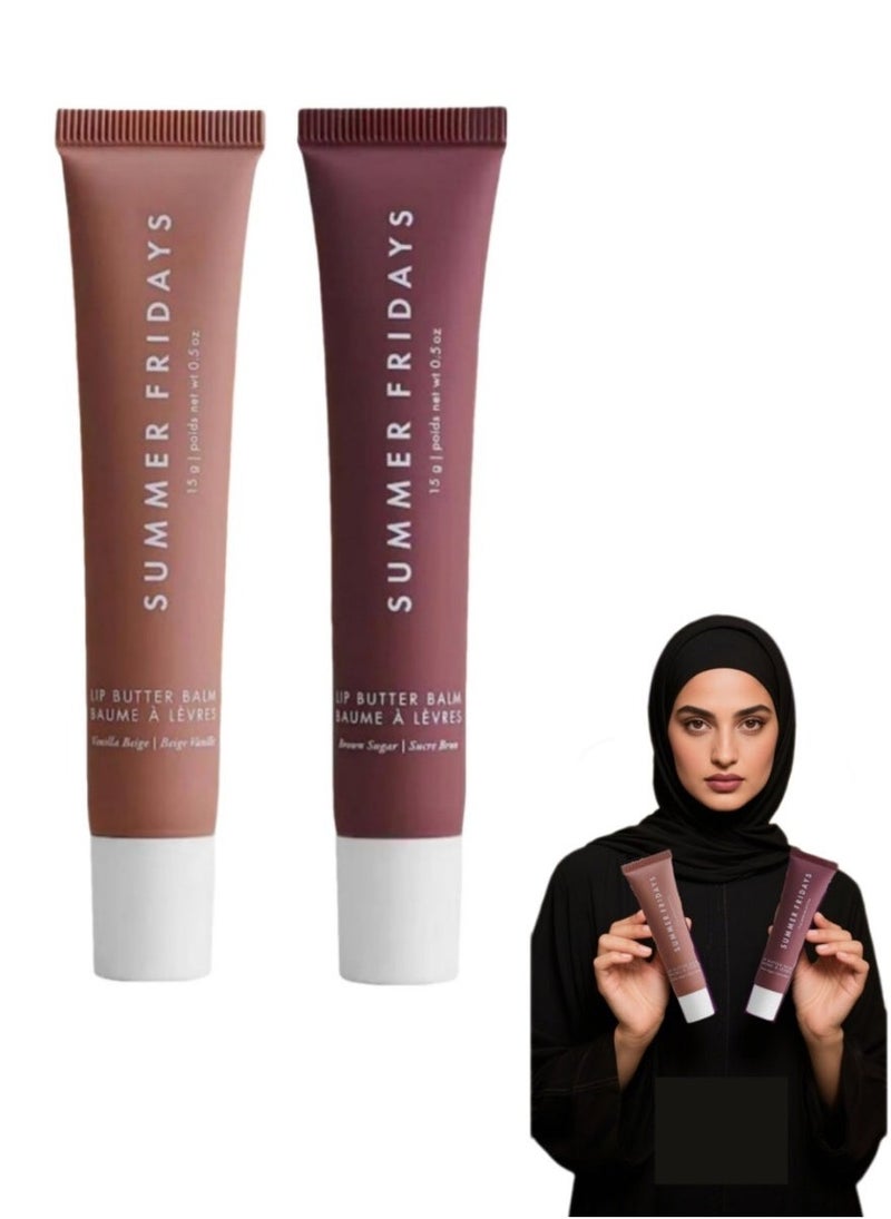 SUMMER FRIDAYS بلسم شفاه صيف الجمعة، عناية مهدئة للشفاه - سكر بني + فانيليا بيج - Image 1
