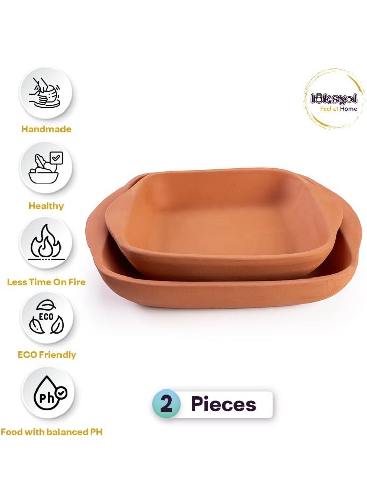 لوكسيول أواني طينية بيضاوية ومستطيلة من LuksYol – يدوية الصنع في تركيا من طين طبيعي غير مطلي – آمنة للفرن والميكروويف وغسالة الصحون – مثالية للطهي وتقديم الأطباق الرئيسية مثل السمك، الباستا، اللحوم، الطواجن – ١٠٠٪ صديقة للبيئة وخالية من BPA والمواد الكيميائية – صنعت بفن تركي تقليدي – متوفرة بألوان بني، أخضر، أزرق، طبيعي غير مطلي – بأبعاد متعددة: أوعية مستديرة ٣٠×٧٫٥×٣٠ سم وصوانٍ مستطيلة بمقاسات ٣٣×٨ سم، ٣٠×٧ سم، ٢٢×٧ سم، ٢٨×٨ سم، ٣٢×٩ سم – متينة وخالية من الكسر – تضفي جمالية ريفية ونكهة صحية على مائدتك – تغليف صديق للبيئة وجاهزة كهدايا للمنزل أو العائلة – مجموعة لوكس يول الفاخرة لاختيارك لمناسبات العشاء العائلية والاستضافة الأنيقة - Image 3
